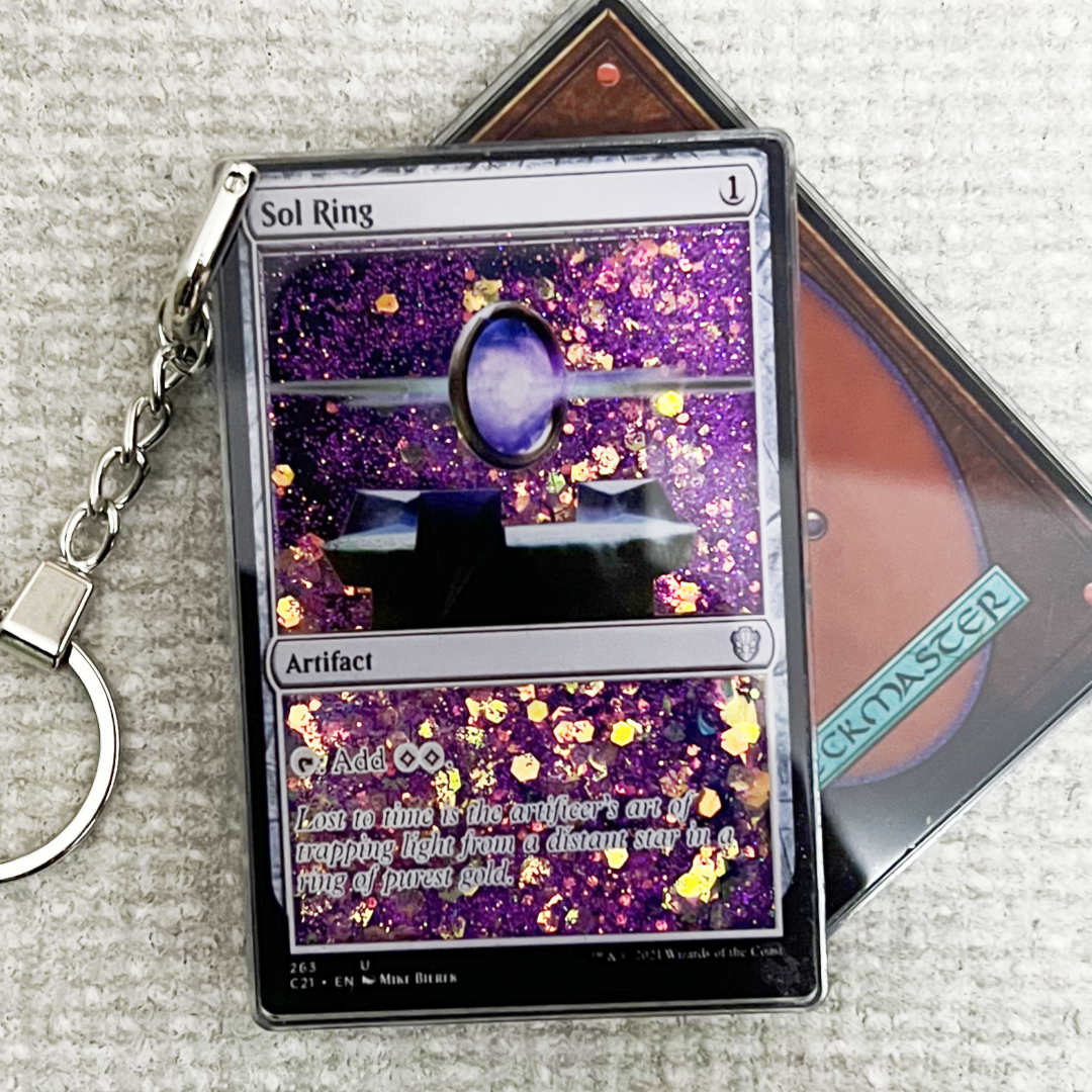 pokemon card keychain Sol Ring Magic the Gathering Card Quicksand Keychain – KeychainMonster