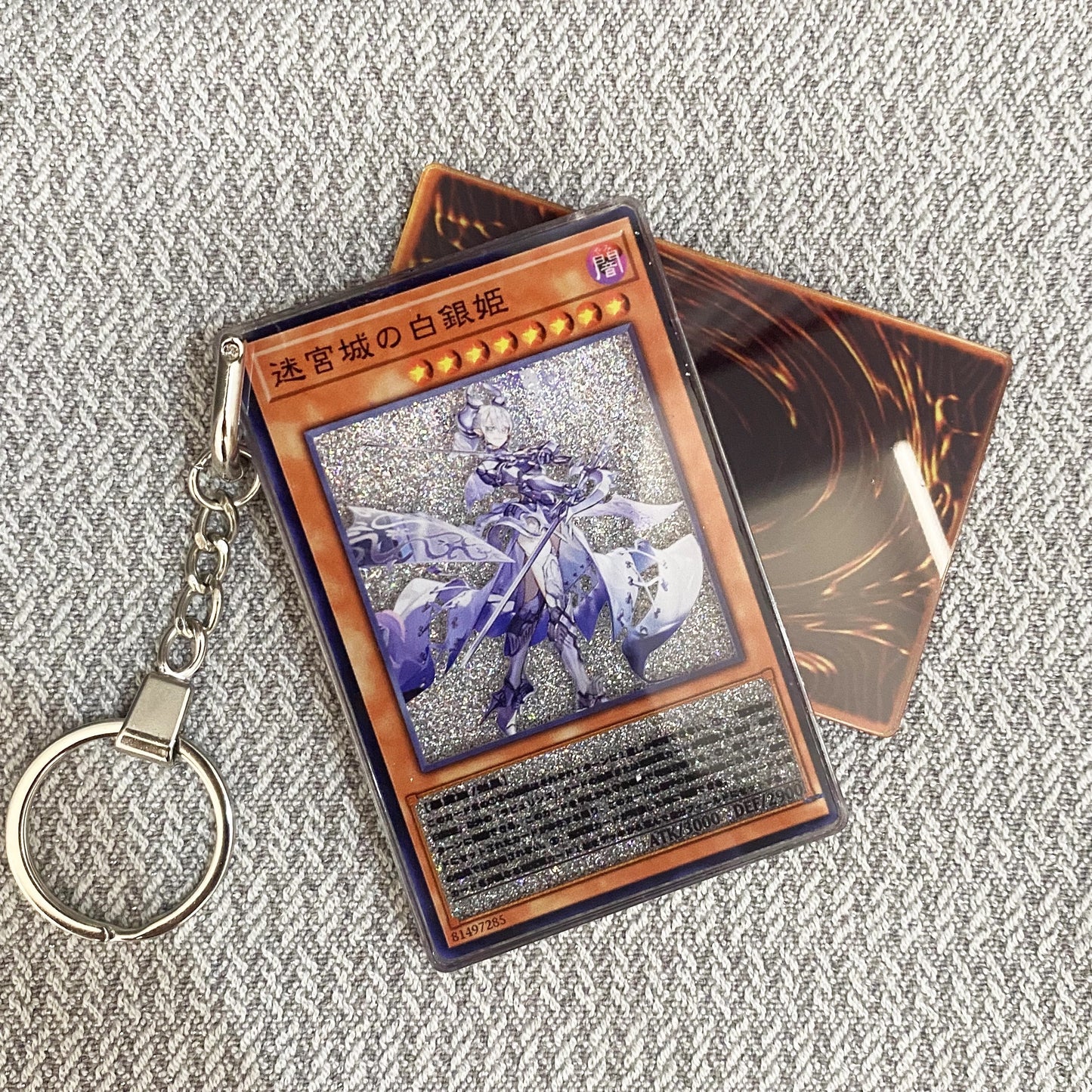 Lady Labrynth of the Silver Castle Card Quicksand Keychain