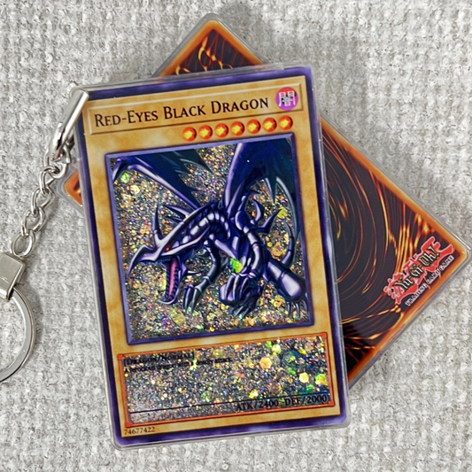 RED-EYES BLACK DRAGON-English Version Card Quicksand Keychain
