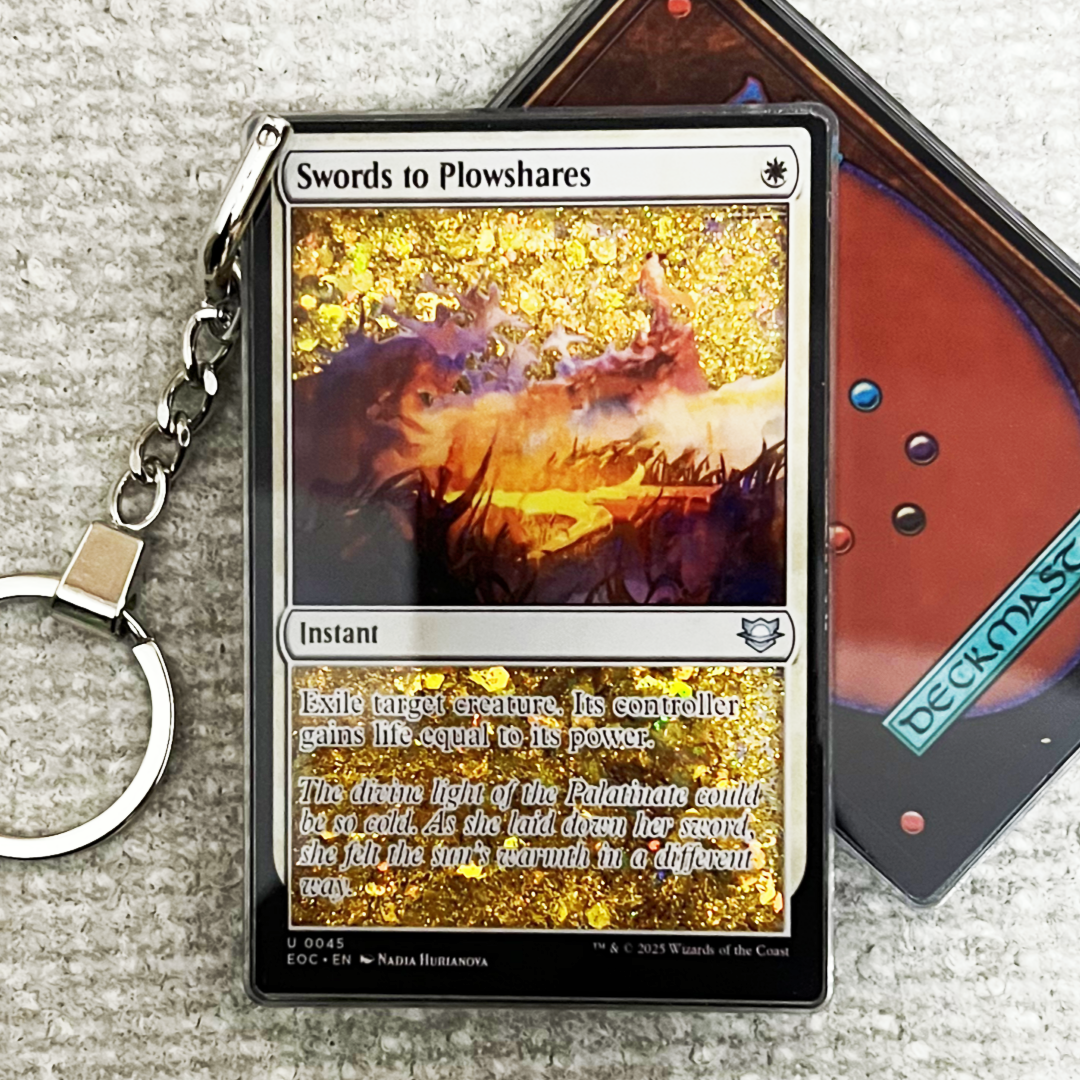 Swords to plowshares Magic the Gathering Card Quicksand Keychain