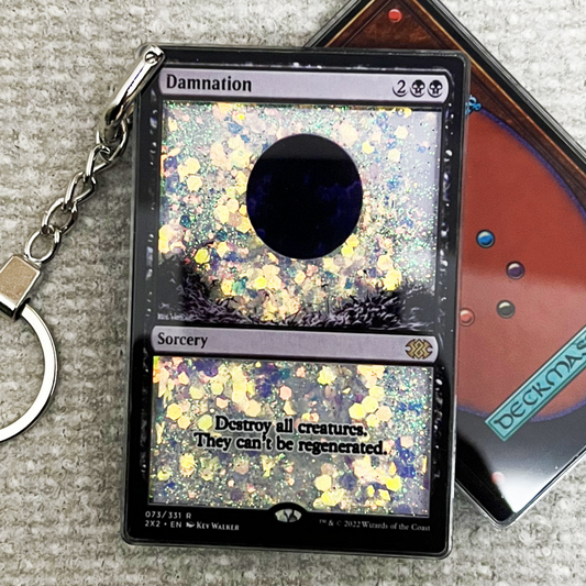 Damnation Magic the Gathering Card Quicksand Keychain