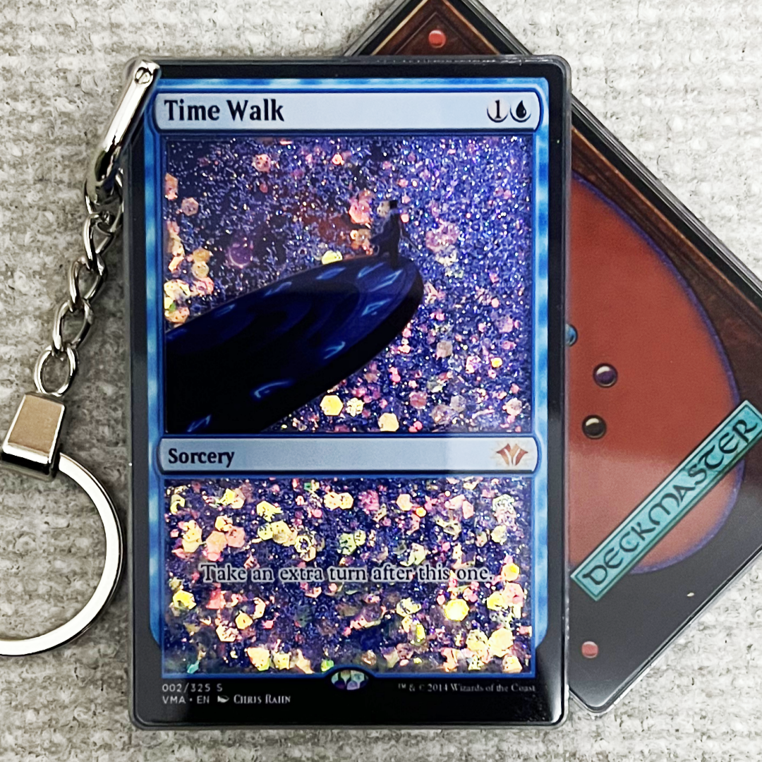 Time Walk Magic the Gathering Card Quicksand Keychain