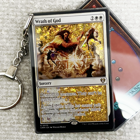 Wrath of God Magic the Gathering Card Quicksand Keychain