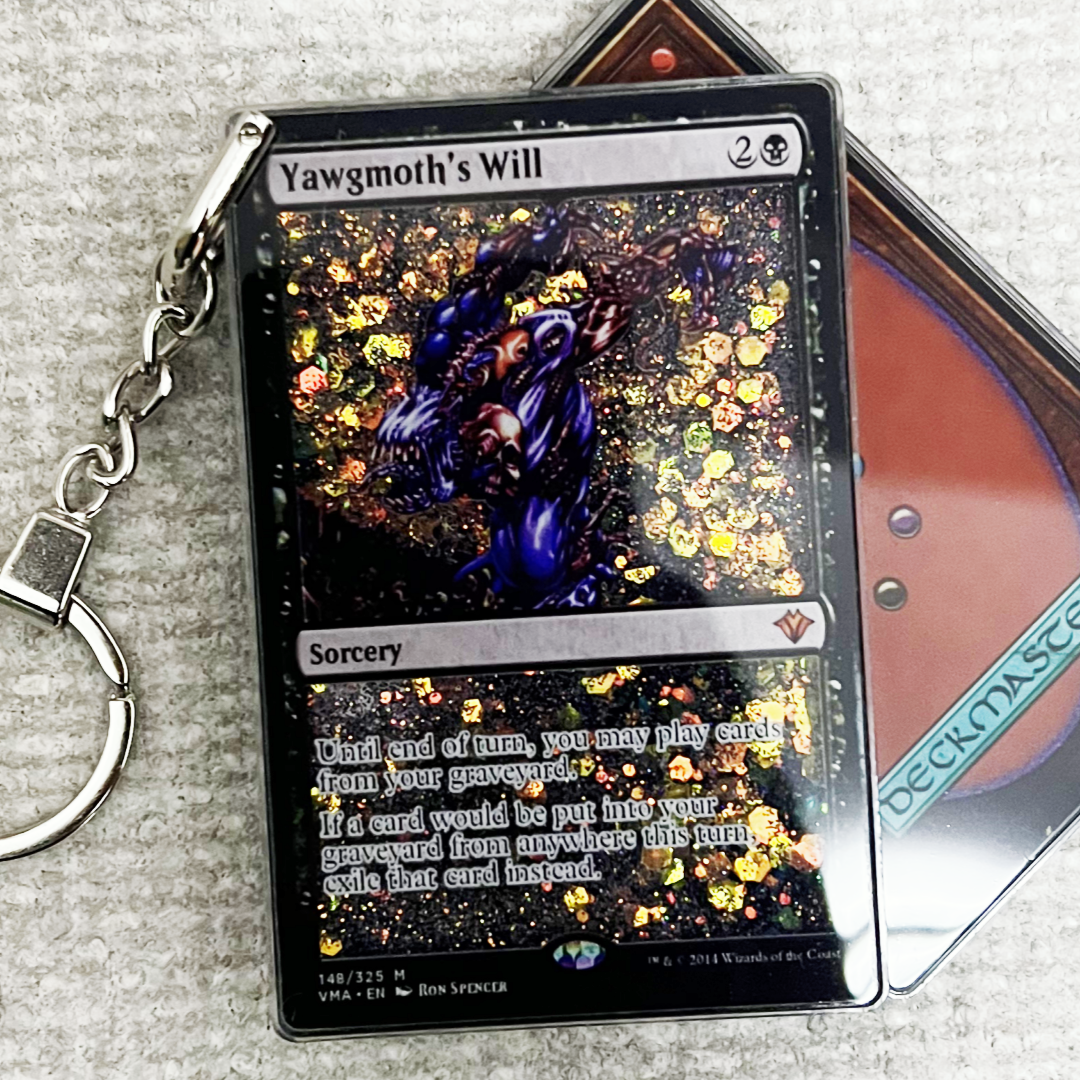 Yawgmoth's Will Magic the Gathering Card Quicksand Keychain
