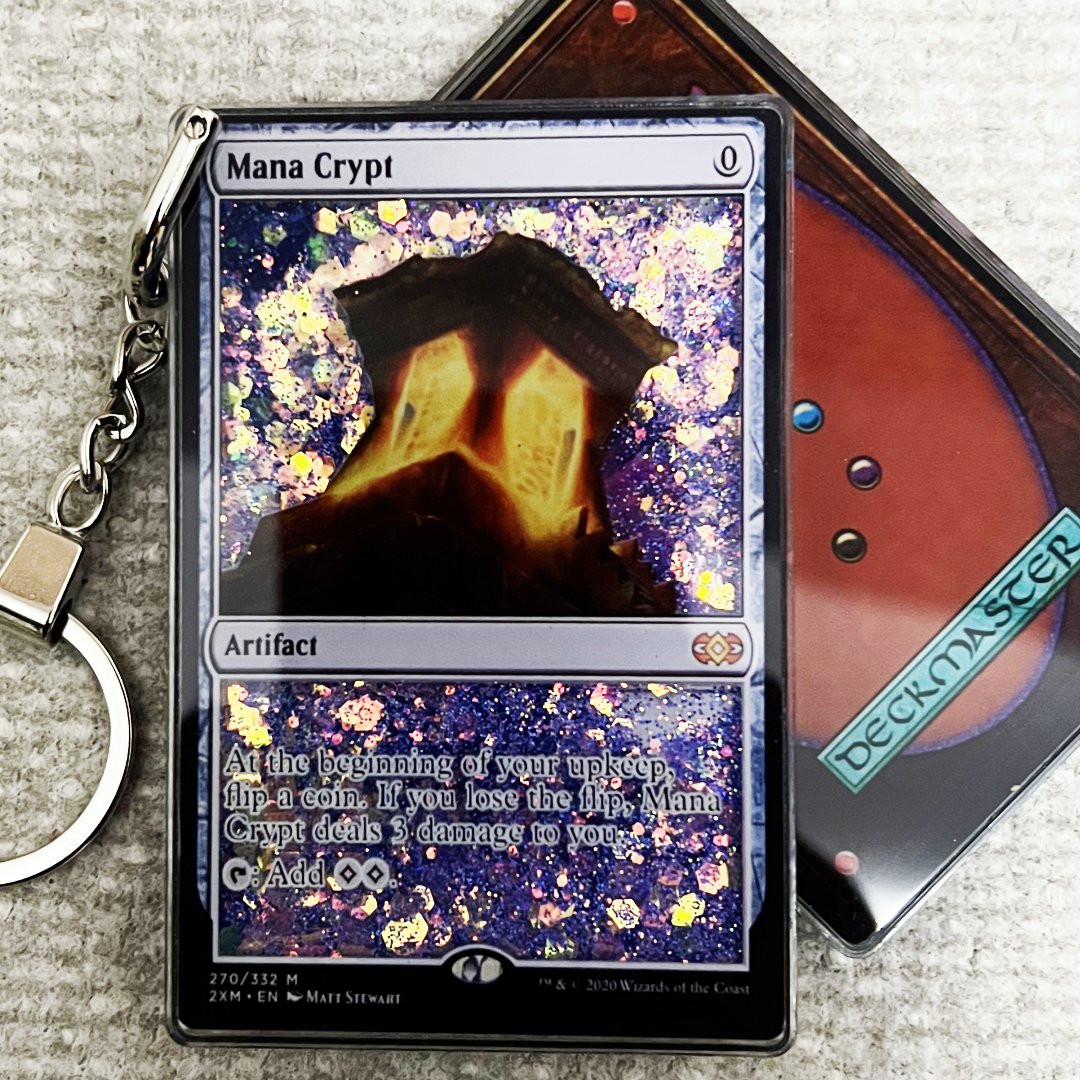 Mana Crypt Magic the Gathering Card Quicksand Keychain