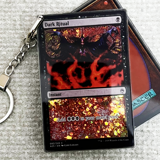 Dark Ritual Magic the Gathering Card Quicksand Keychain