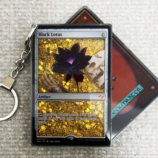 Black Lotus Magic the Gathering Card Quicksand Keychain