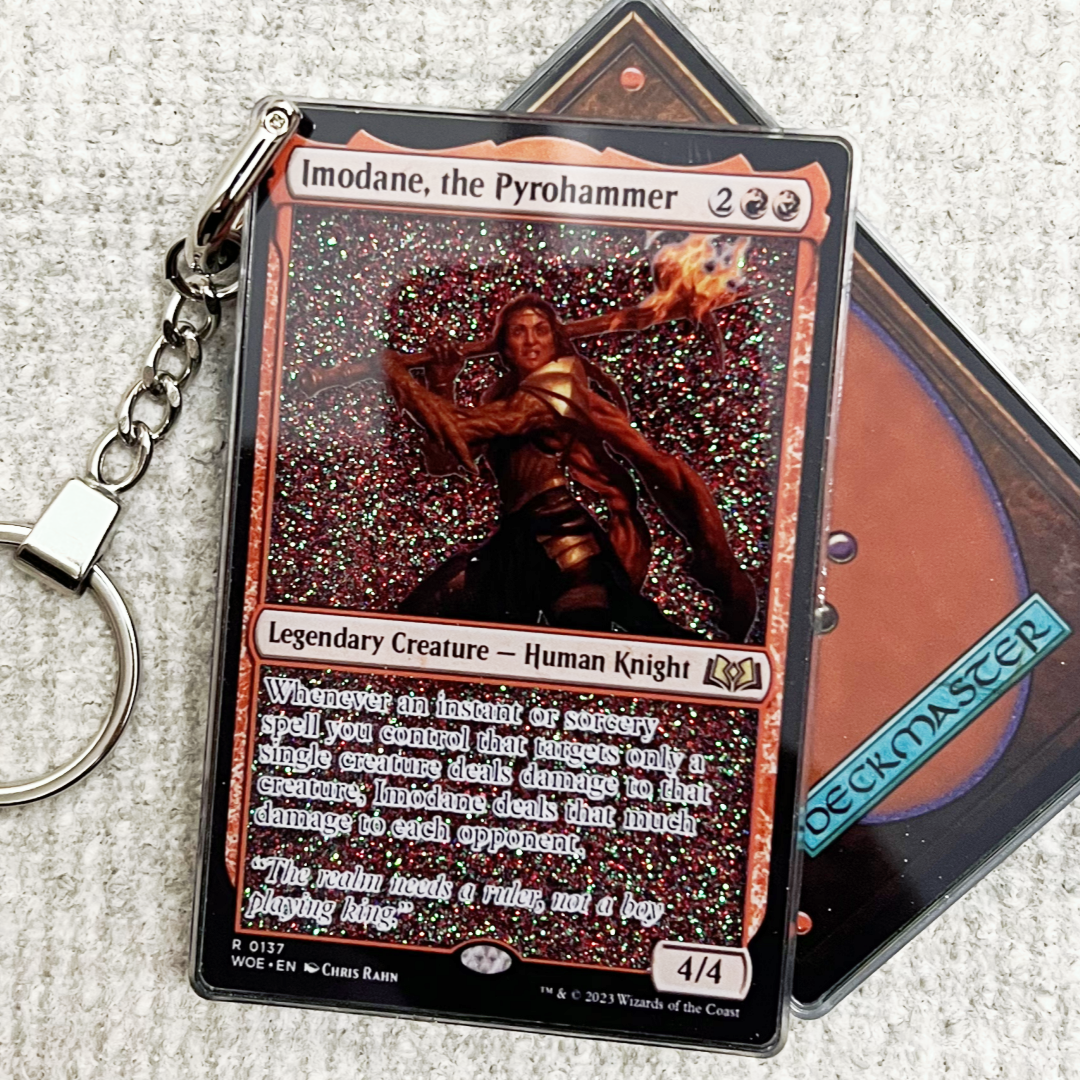 Imodane, the Pyrohammer Magic the Gathering Card Quicksand Keychain