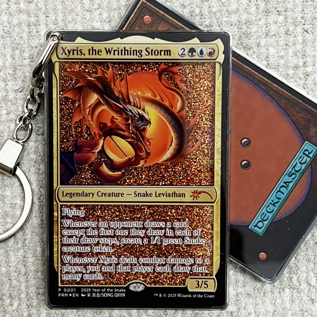 Xyris, the Writhing Storm Magic the Gathering Card Quicksand Keychain