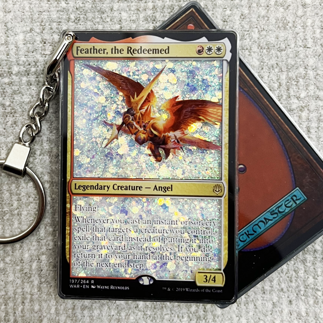 Feather, the Redeemed Magic the Gathering Card Quicksand Keychain
