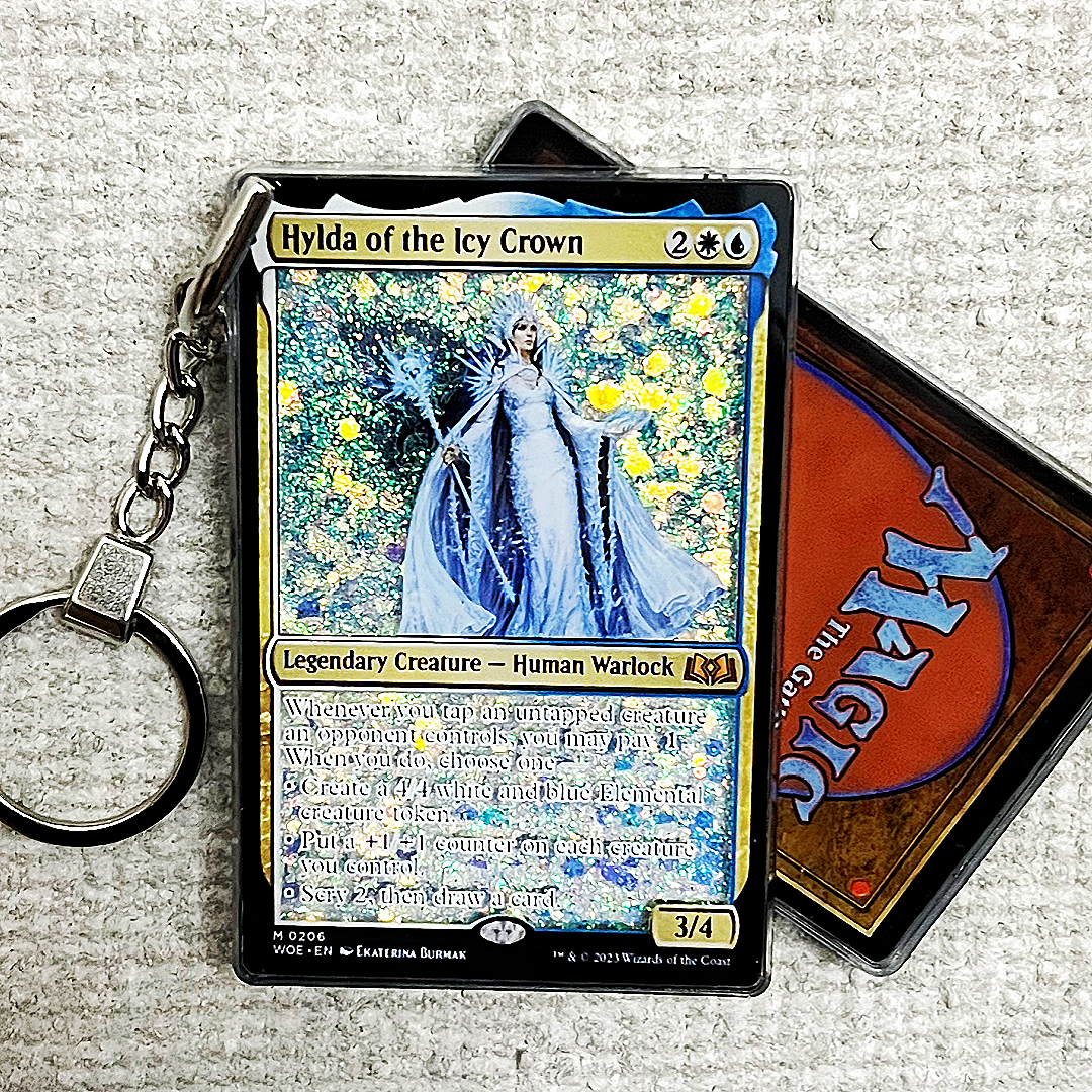 Hylda of the Icy Crown Magic the Gathering Card Quicksand Keychain