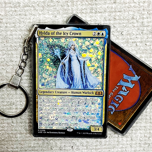 Hylda of the Icy Crown Magic the Gathering Card Quicksand Keychain