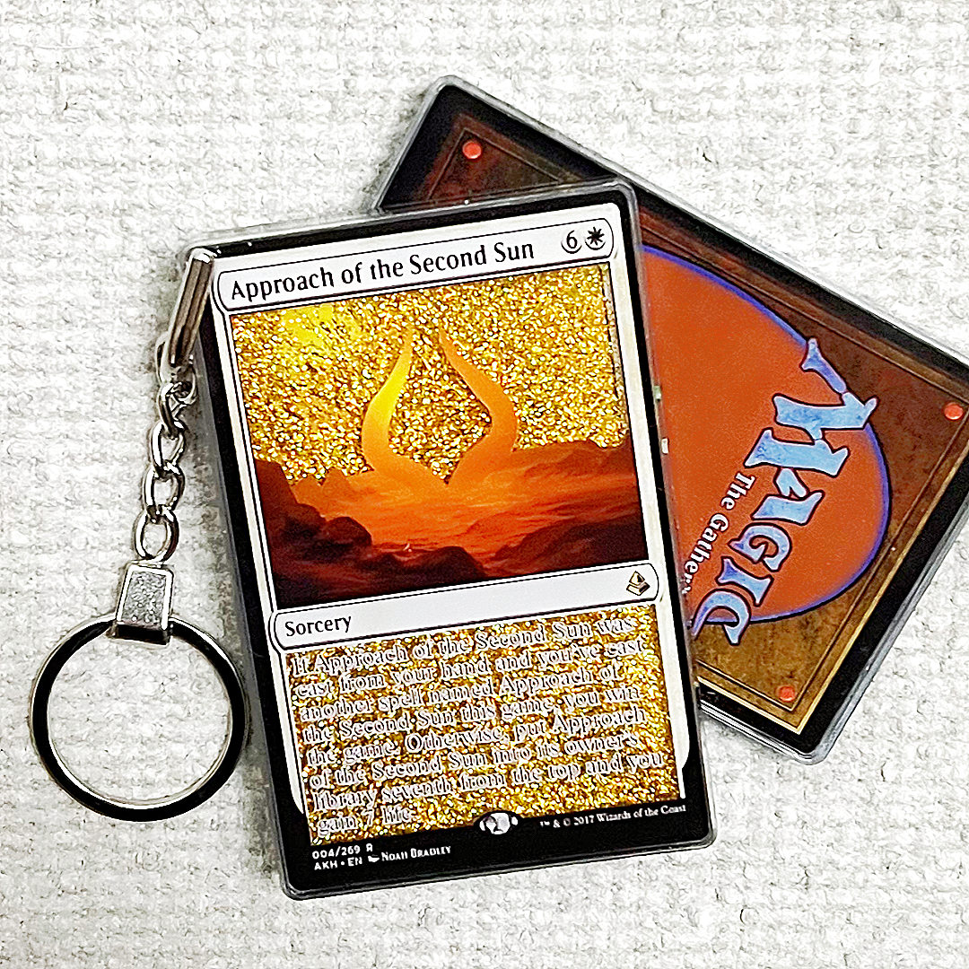 Approach of the Second Sun Magic the Gathering Card Quicksand Keychain