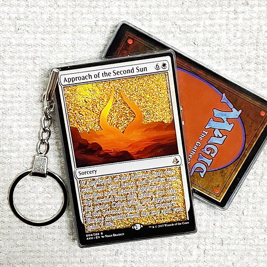 Approach of the Second Sun Magic the Gathering Card Quicksand Keychain
