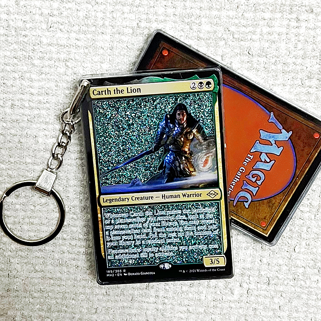 Carth the Lion Magic the Gathering Card Quicksand Keychain
