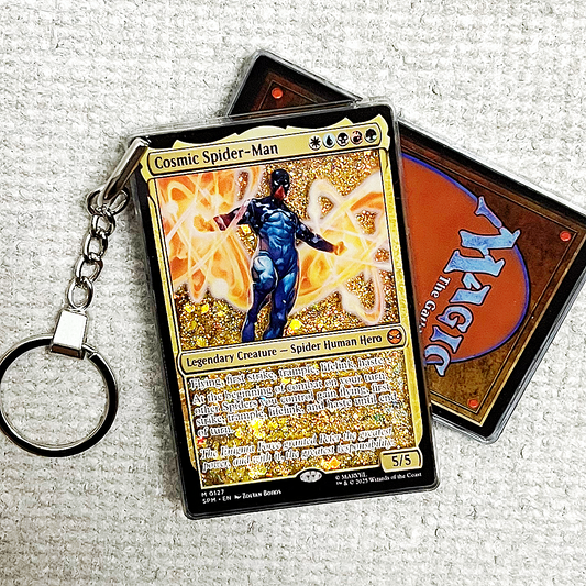 Cosmic Spider-Man Magic the Gathering Card Quicksand Keychain