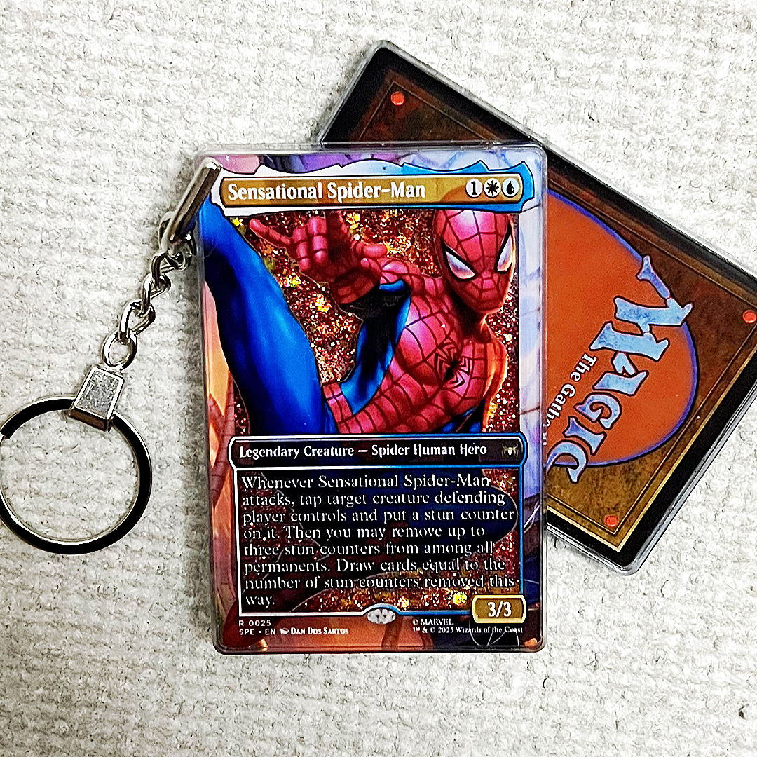 Sensational Spider-Man Magic the Gathering Card Quicksand Keychain