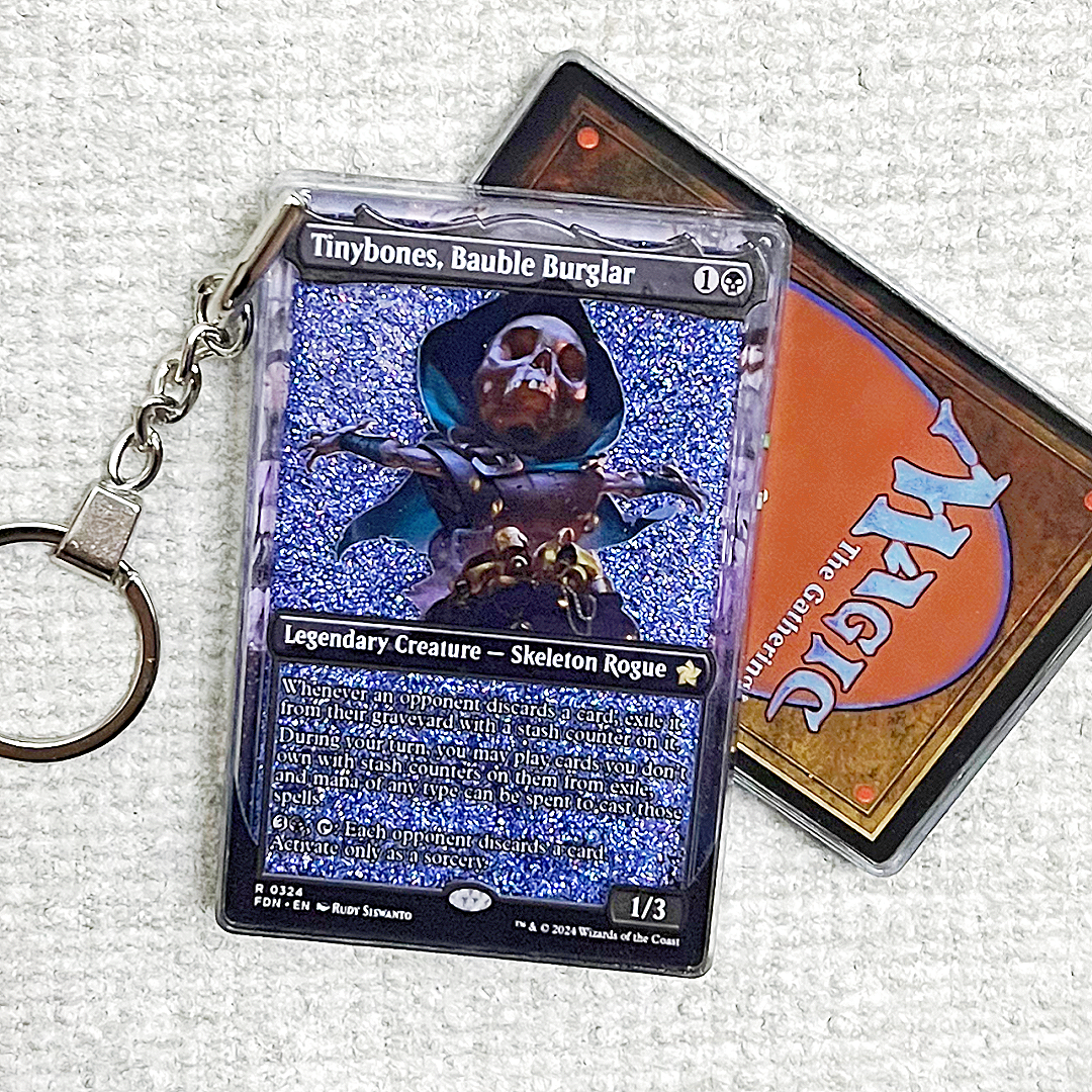 Tinybones, Bauble Burglar Magic the Gathering Card Quicksand Keychain