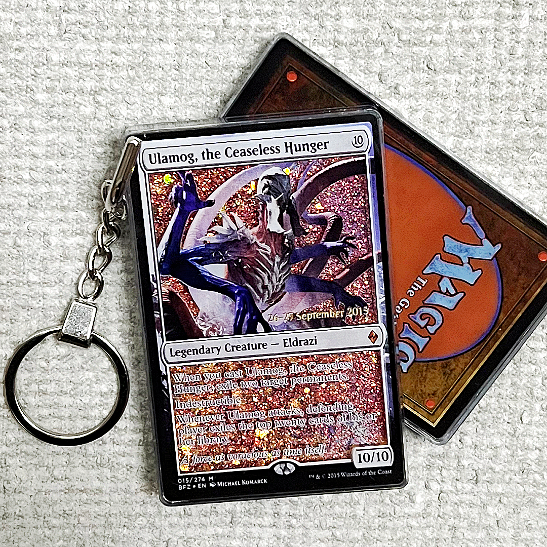 Ulamog, the Ceaseless Hunger Magic the Gathering Card Quicksand Keychain