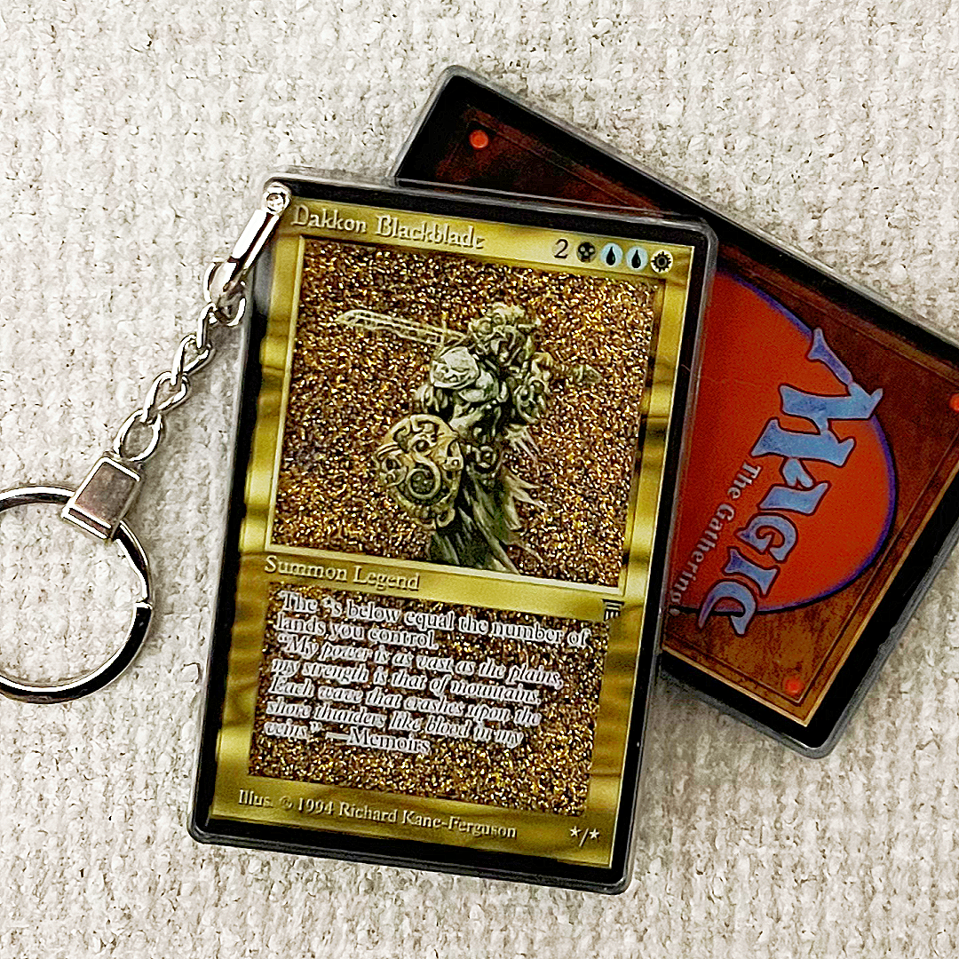 Dakkon Blackblade Magic the Gathering Card Quicksand Keychain