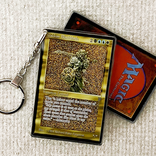 Dakkon Blackblade Magic the Gathering Card Quicksand Keychain