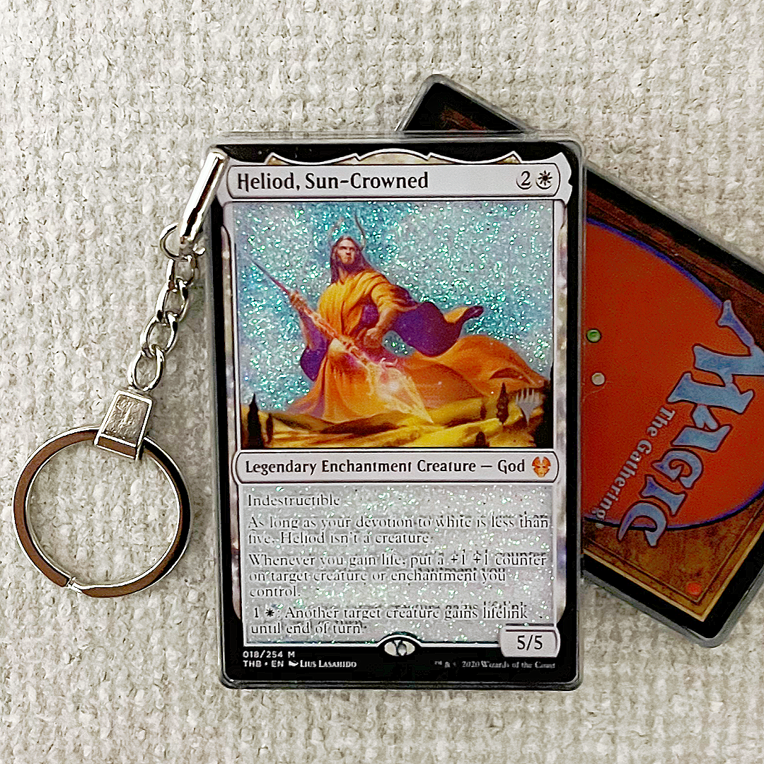 Heliod, Sun-Crowned Magic the Gathering Card Quicksand Keychain