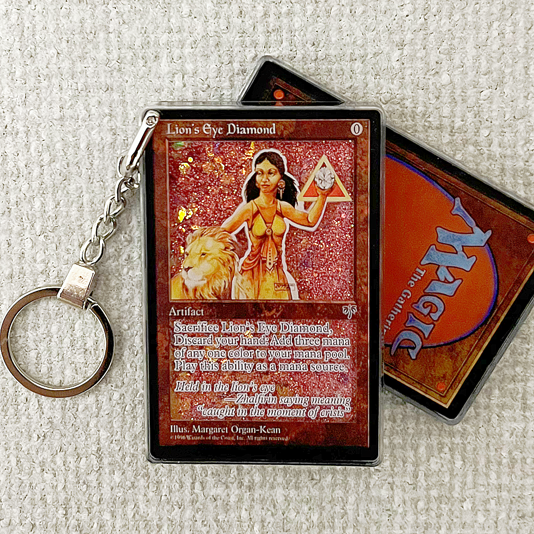 Lion's Eye Diamond Magic the Gathering Card Quicksand Keychain