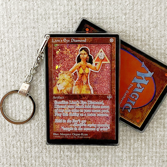 Lion's Eye Diamond Magic the Gathering Card Quicksand Keychain