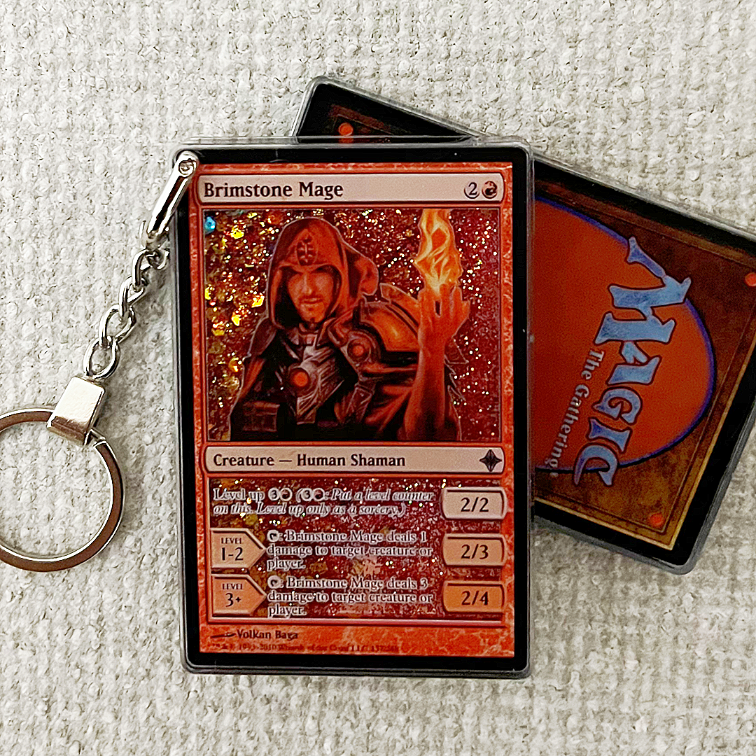 Brimstone Mage Magic the Gathering Card Quicksand Keychain