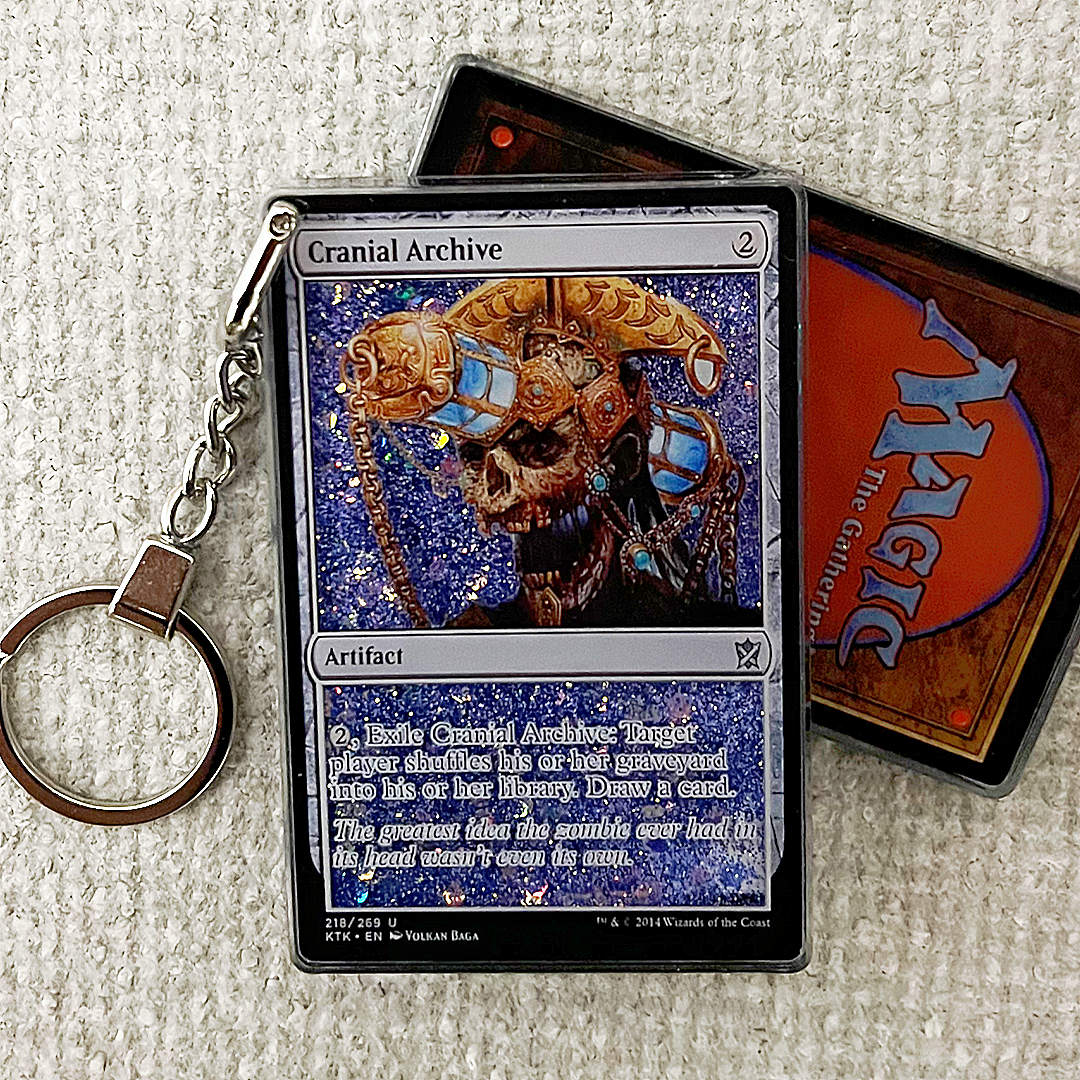 Cranial Archive Magic the Gathering Card Quicksand Keychain