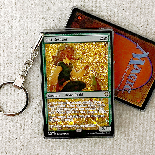 Pest Rescuer Magic the Gathering Card Quicksand Keychain