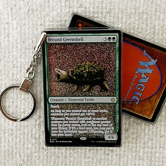 Fecund Greenshell Magic the Gathering Card Quicksand Keychain