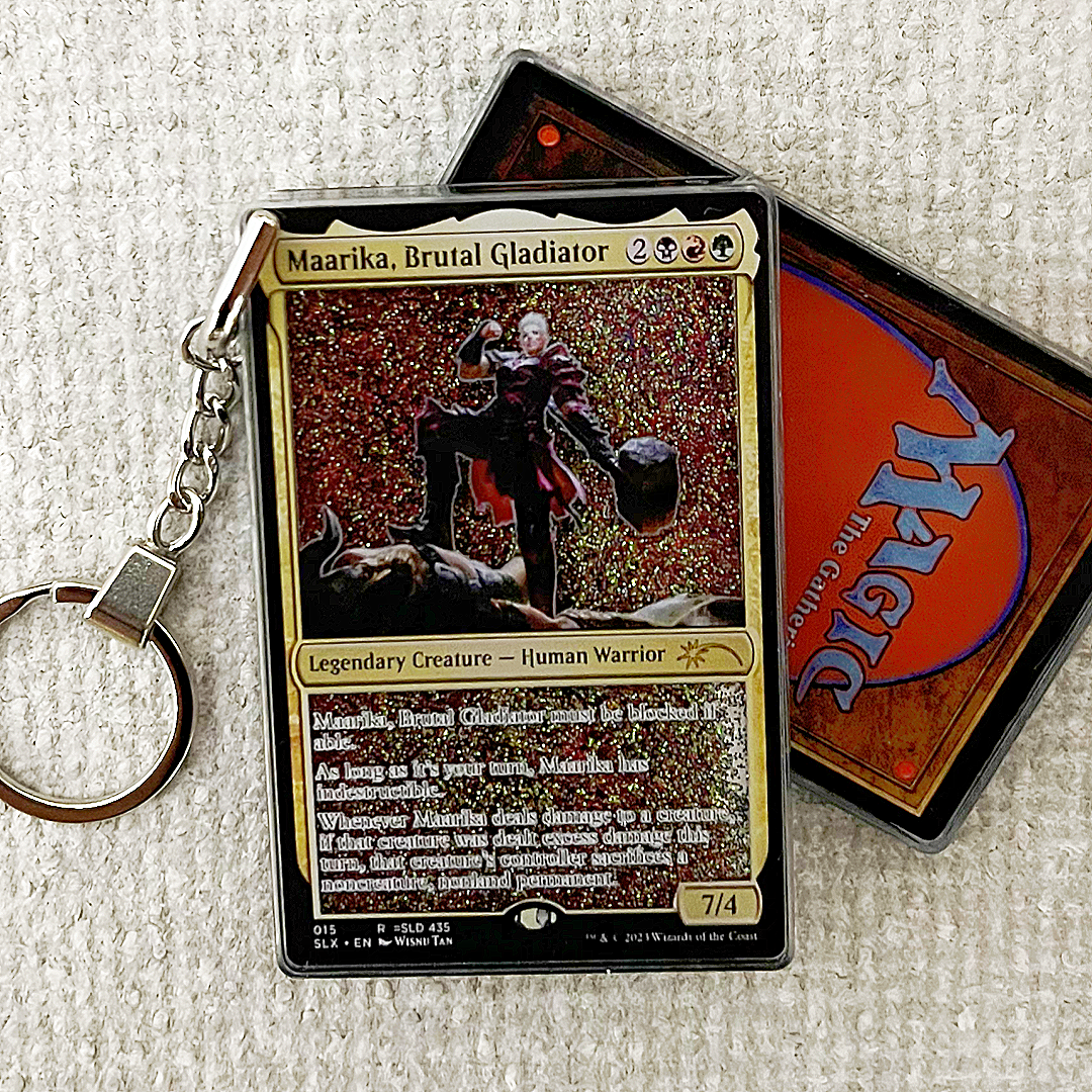 Maarika, Brutal Gladiator Magic the Gathering Card Quicksand Keychain