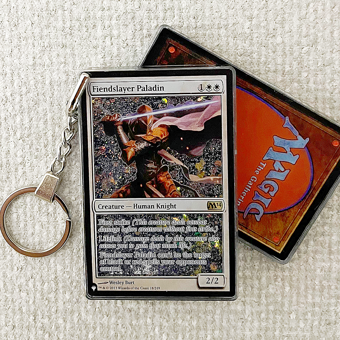 Fiendslayer Paladin Magic the Gathering Card Quicksand Keychain