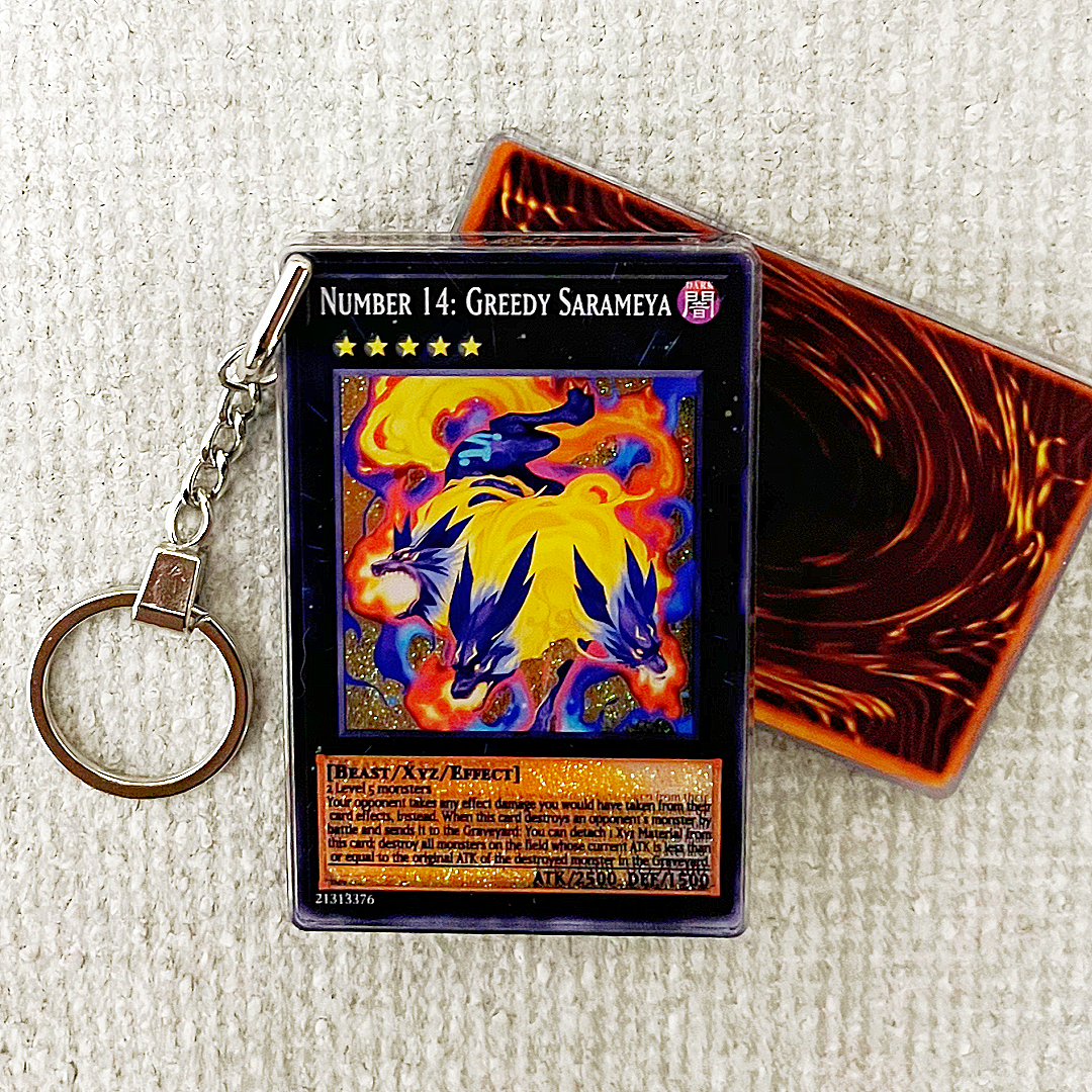 NUMBER 14: GREEDY SARAMEYA Card Quicksand Keychain