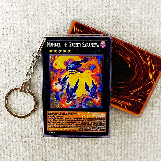 NUMBER 14: GREEDY SARAMEYA Card Quicksand Keychain