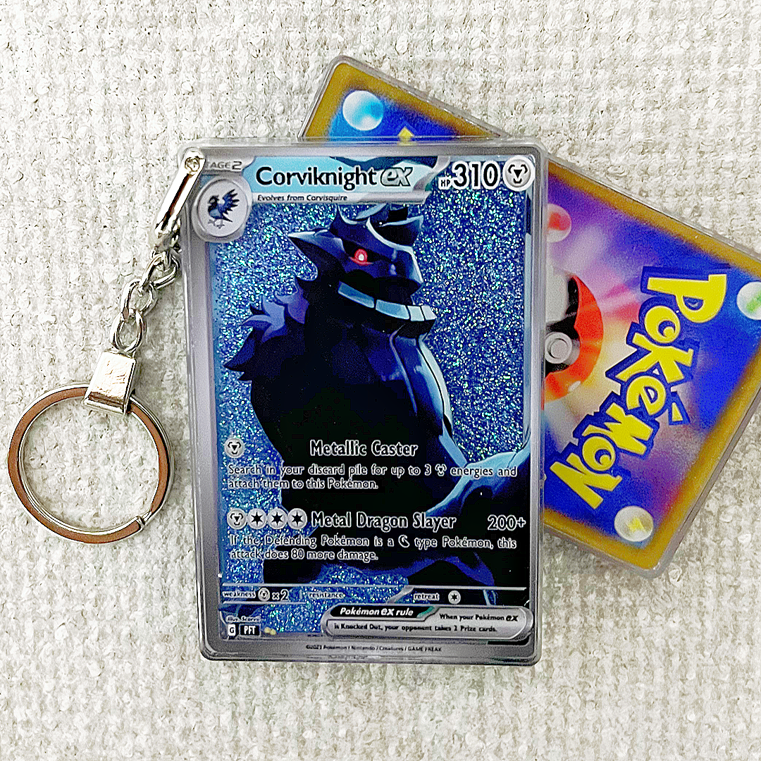 Corviknight EX Card Quicksand Keychain