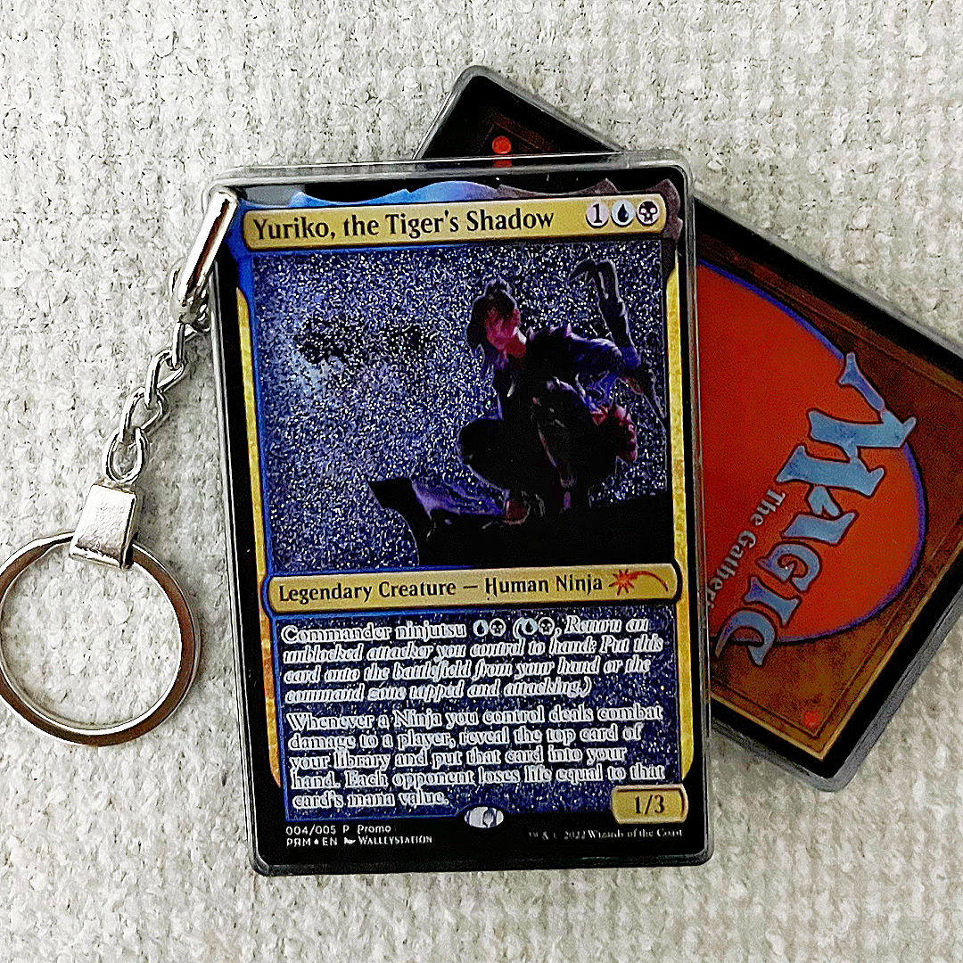 Yuriko, the Tiger's Shadow Magic the Gathering Card Quicksand Keychain