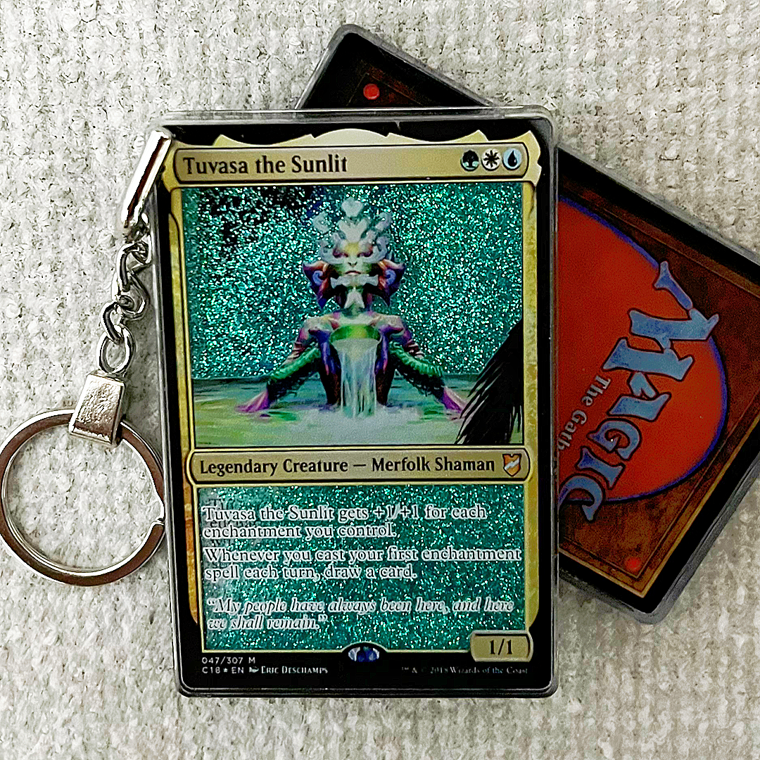 Tuvasa the Sunlit Magic the Gathering Card Quicksand Keychain