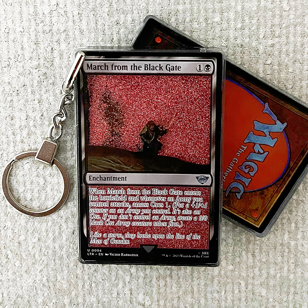 March from the Black Gate Magic the Gathering Card Quicksand Keychain
