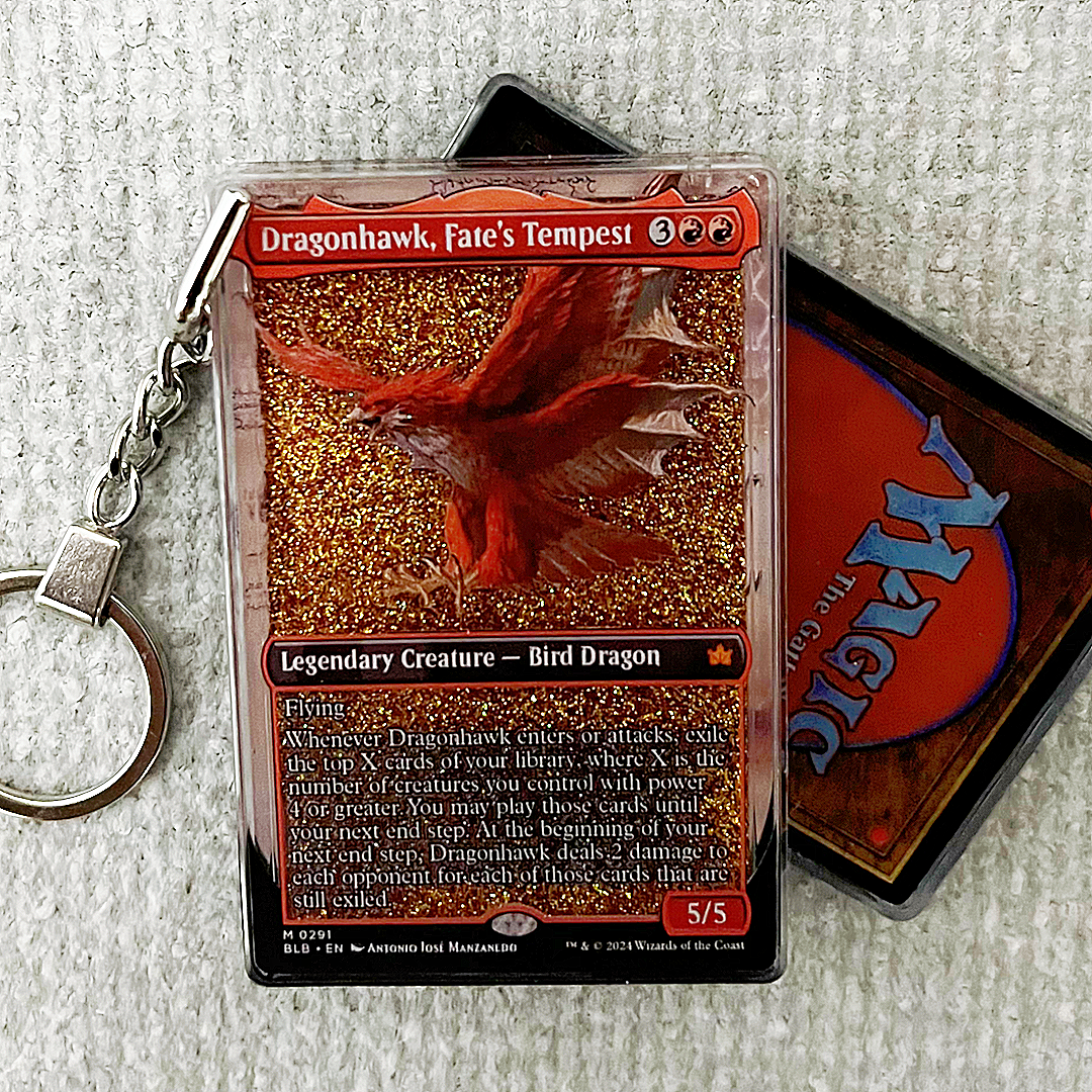 Dragonhawk, Fate's Tempest Magic the Gathering Card Quicksand Keychain