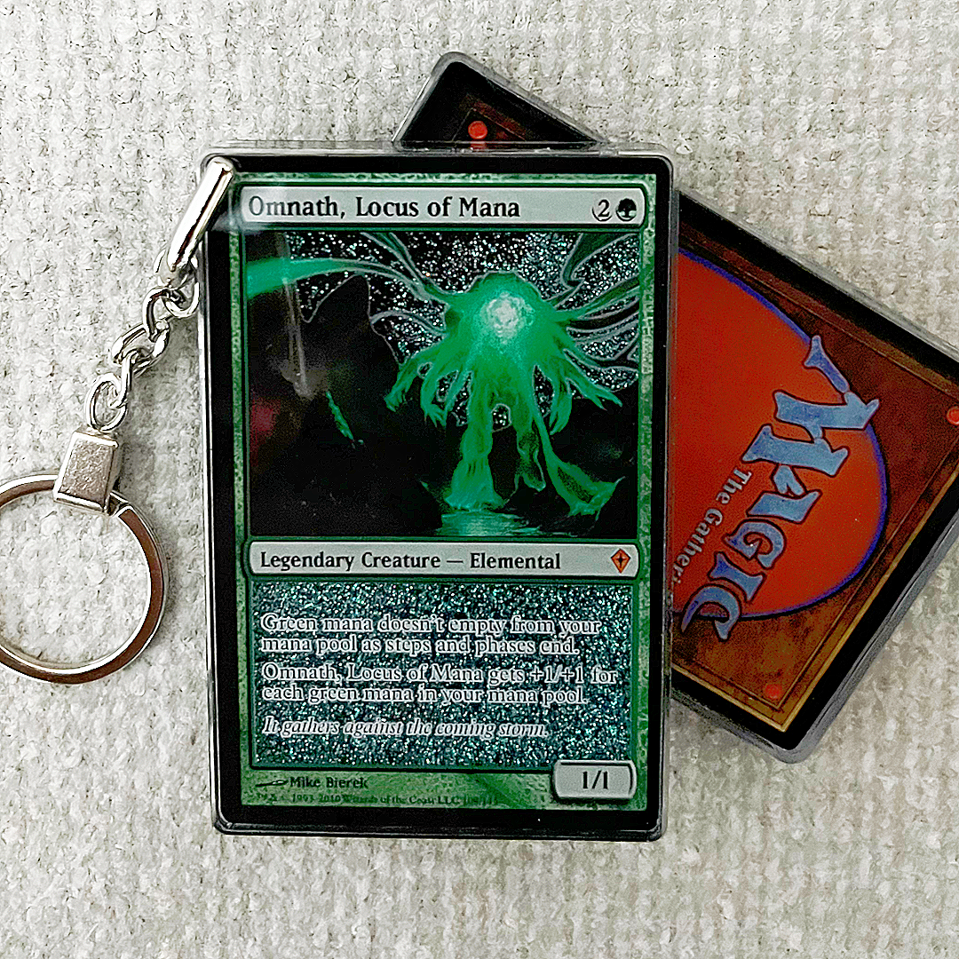 Omnath, Locus of Mana Magic the Gathering Card Quicksand Keychain