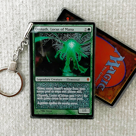 Omnath, Locus of Mana Magic the Gathering Card Quicksand Keychain