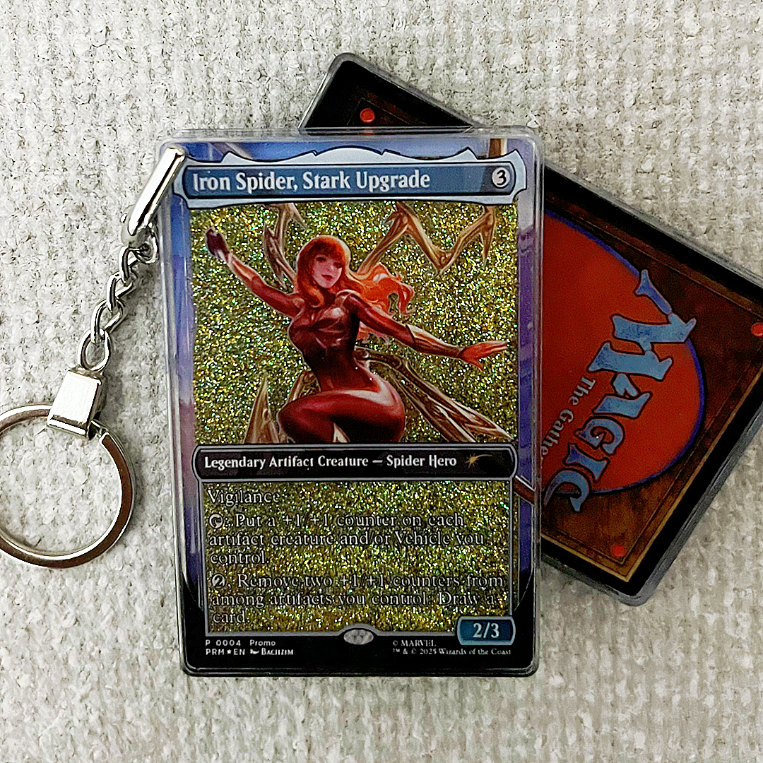 Iron Spider, Stark Upgrade Magic the Gathering Card Quicksand Keychain