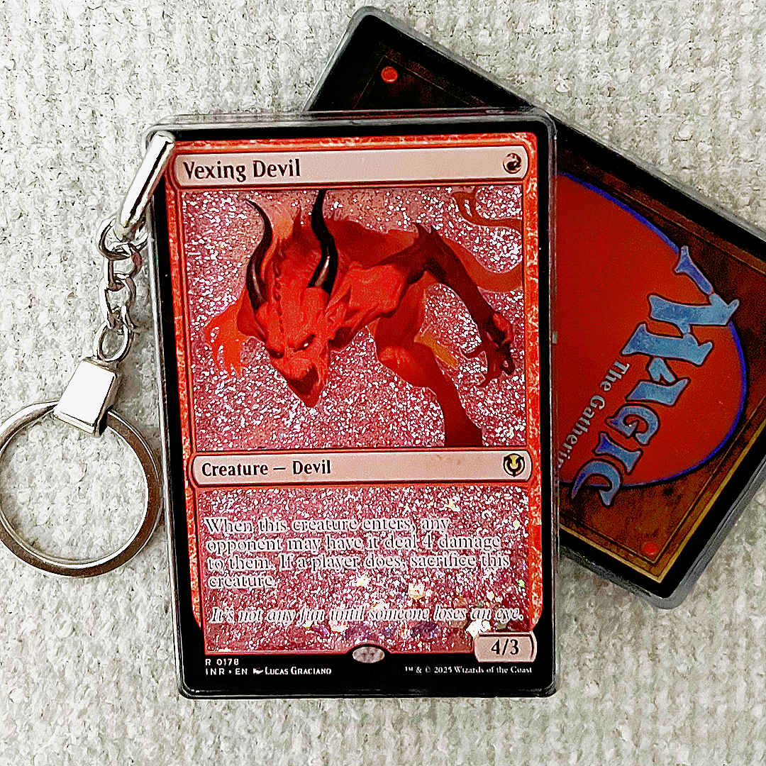 Vexing Devil Magic the Gathering Card Quicksand Keychain