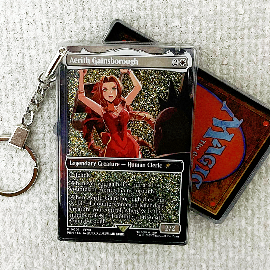 Aerith Gainsborough Magic the Gathering Card Quicksand Keychain