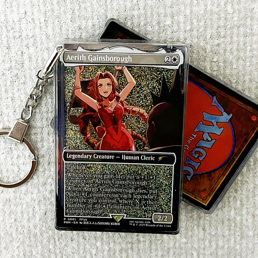 Aerith Gainsborough Magic the Gathering Card Quicksand Keychain