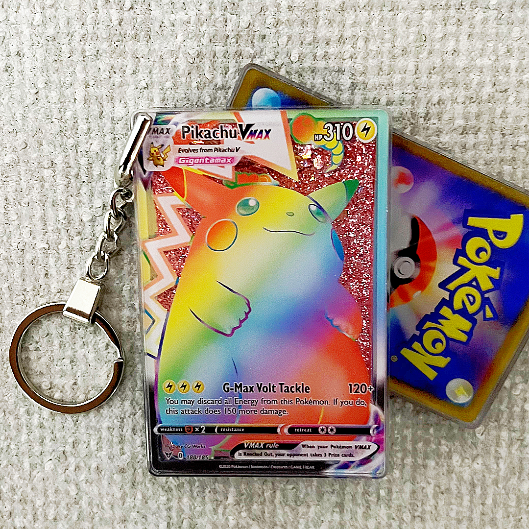 Pikachu VMAX Card Quicksand Keychain