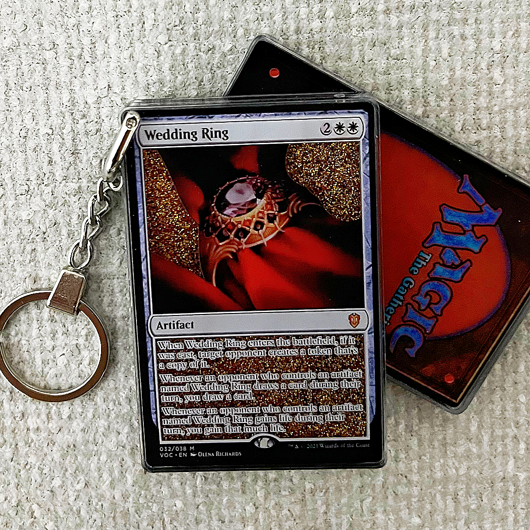 Wedding Rins Card Quicksand Keychain