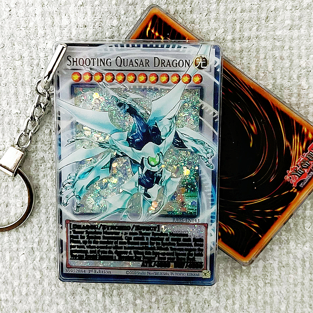 SHOOTING QUASAR DRAGON Card Quicksand Keychain